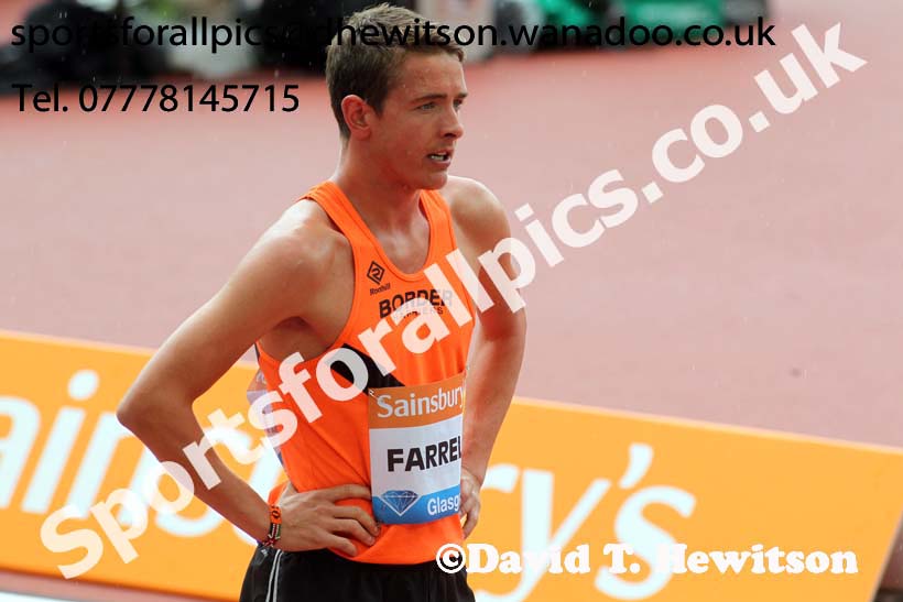 Tom Farrell 1500 metres Glasgow Diamond League. Photo: David T. Hewitson/Sports for All Pics